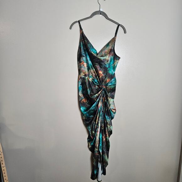 Pretty Little Thing Sexy Satin Strappy Midi Dress Sz 8 - Picture 3 of 14